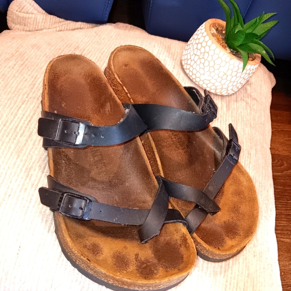 Birkenstock Mayari Sandal Black  Leather Straps Ladies 7 EU 38 - Picture 1 of 3